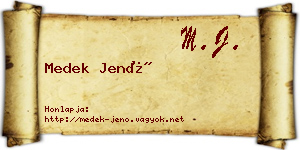 Medek Jenő névjegykártya