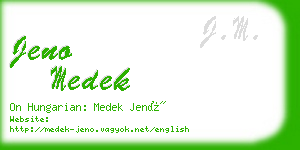 jeno medek business card